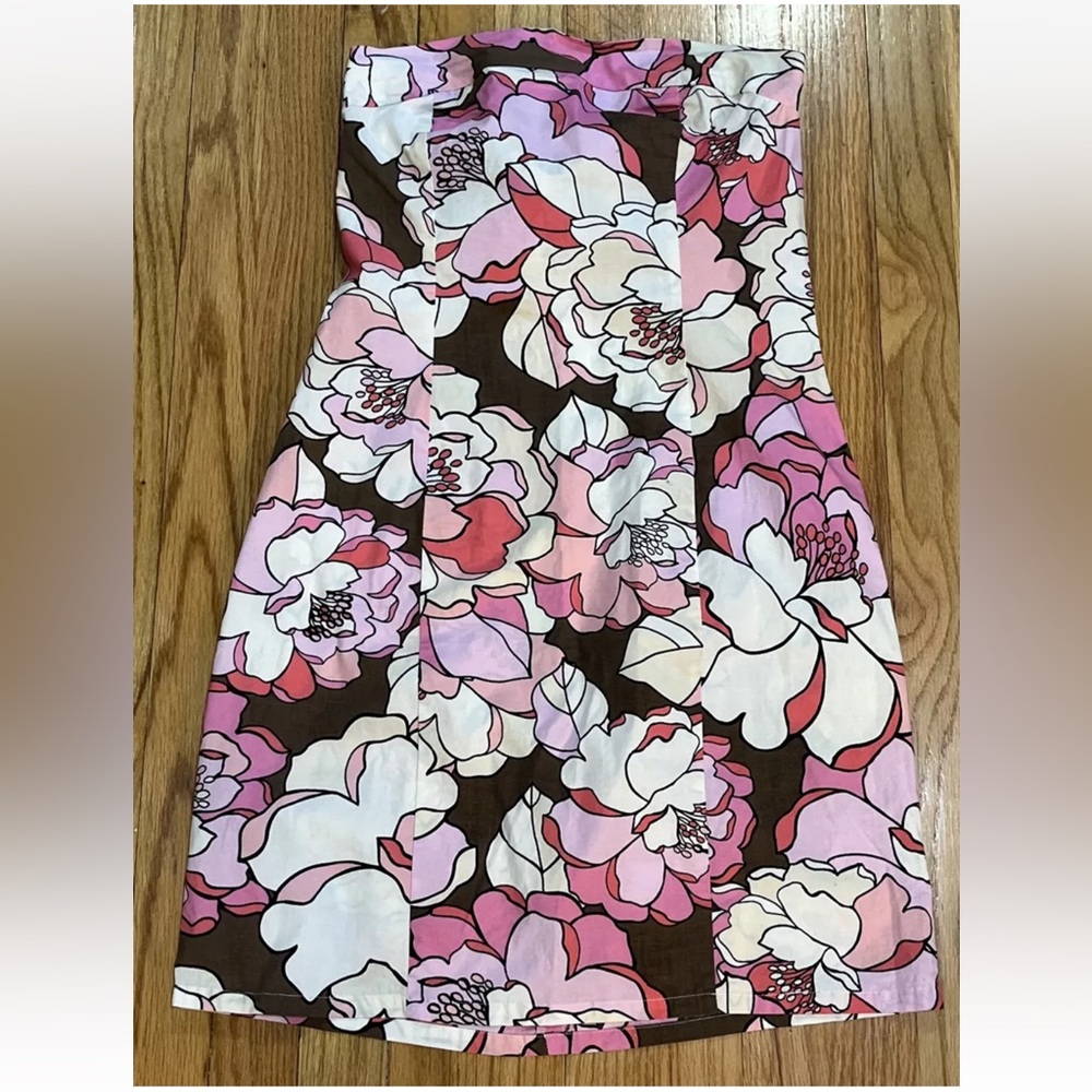 Agrea Blues Women's Pink and Bown Floral Halter Dress.  Size M